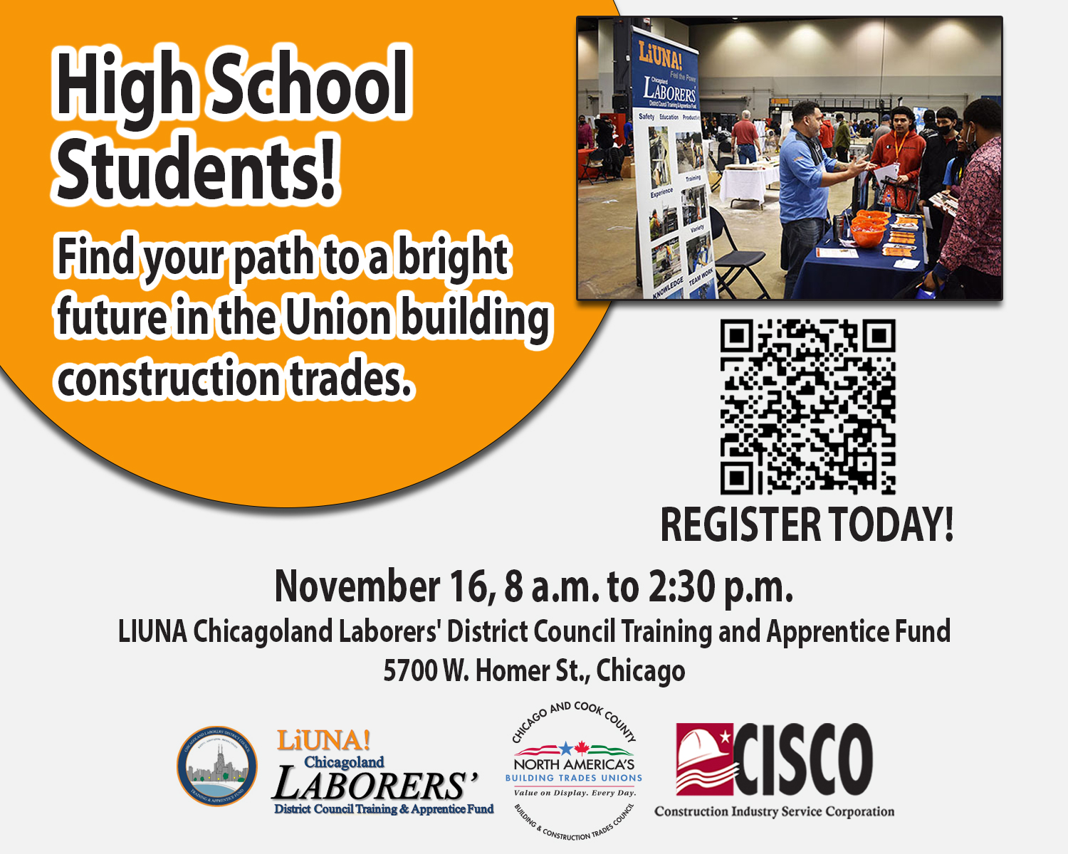 High School Students: Register for Nov. 16 Union Trades Fair