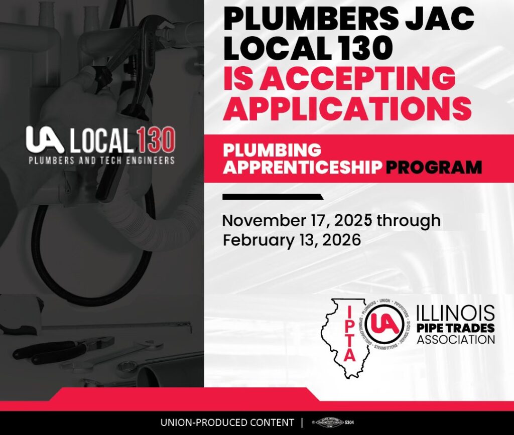 Plumbers Local 130 Apprenticeship Opportunity