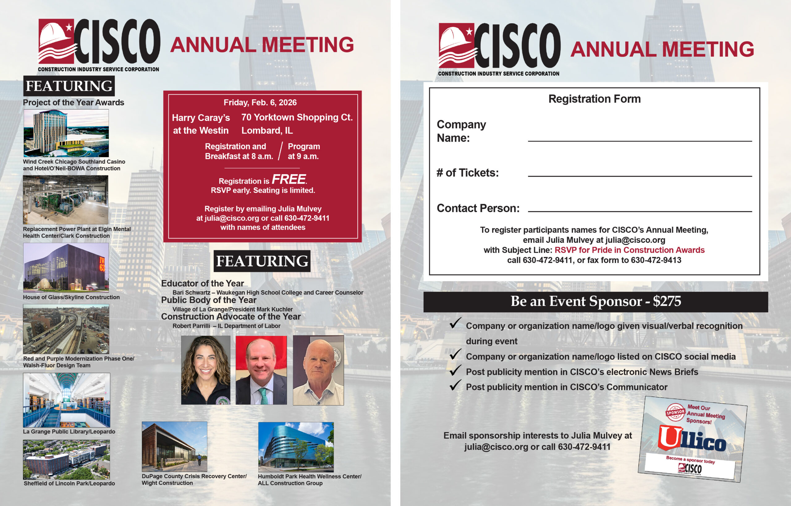 Reserve Tickets NOW for CISCO’s Annual Meeting