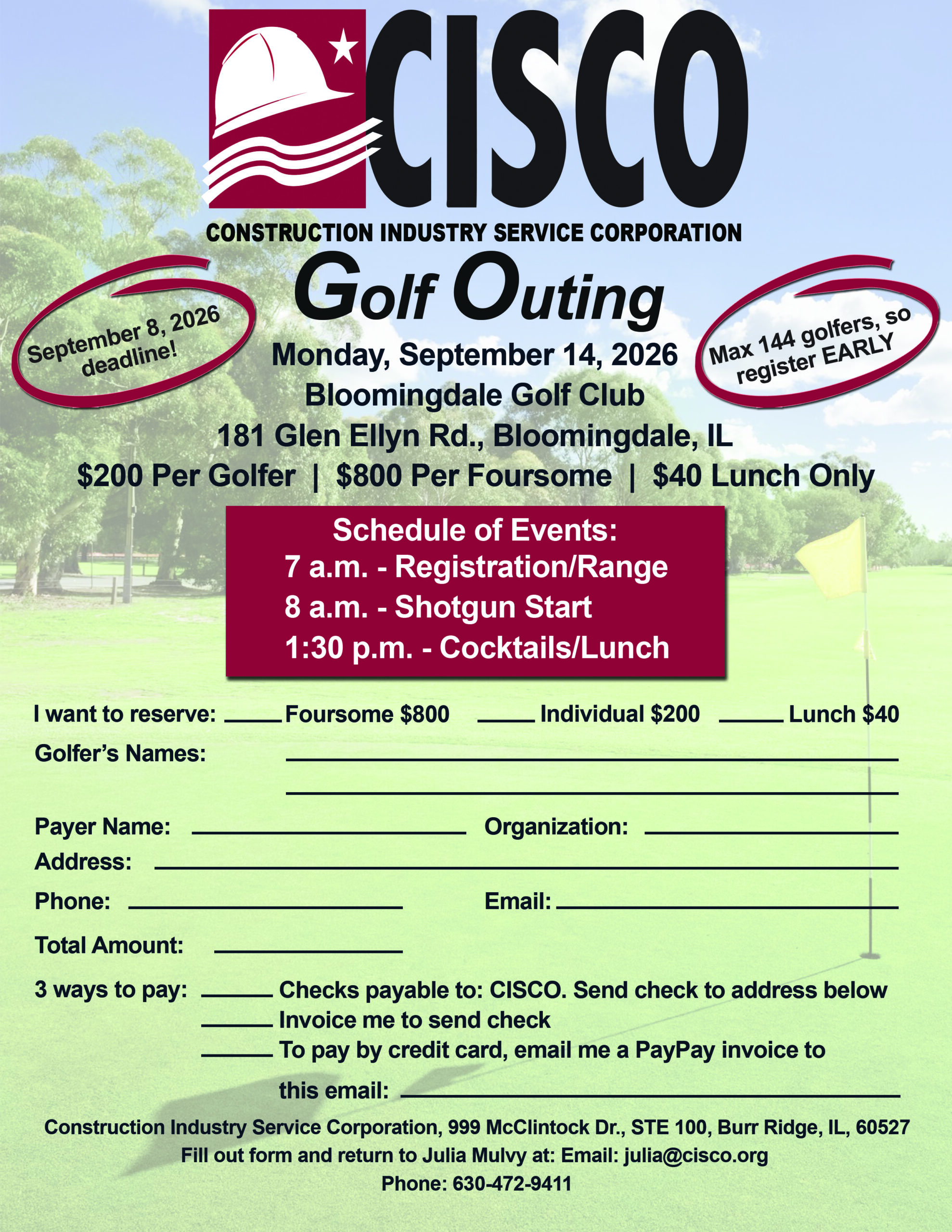Registration Is Open For CISCO’s 2026 Annual Golf Outing